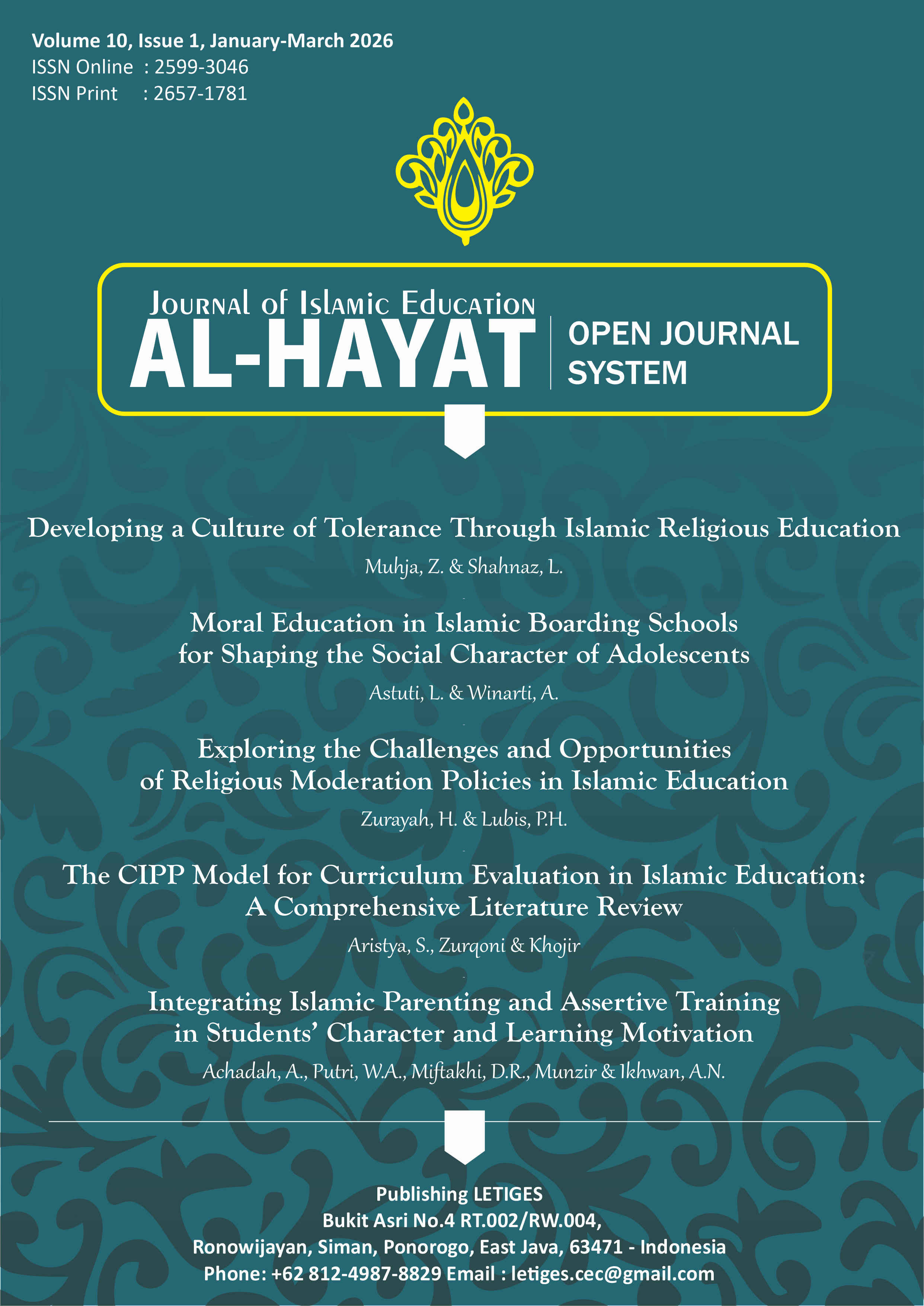 					View Vol. 10 No. 1 (2026): Al-Hayat: Journal of Islamic Education
				